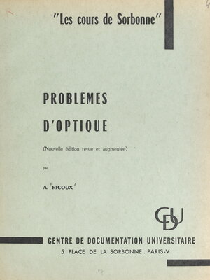 cover image of Problèmes d'optique